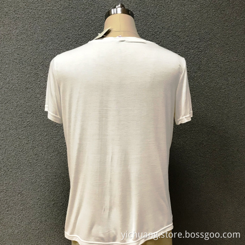 Women's cotton round neck printed knitted top